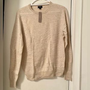 J. Crew 100% Cashmere Mens Sweater Cream Size S